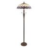 Loops Tiffany Glass Floor Lamp - Mackintosh Style Rose - Dark Bronze Finish - LED Lamp thumbnail 5