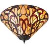 Loops Tiffany Glass Flush Ceiling Light - Dimmable LED Lamp - 2 x 60W E27 GLS Required thumbnail 1