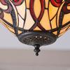 Loops Tiffany Glass Flush Ceiling Light - Dimmable LED Lamp - 2 x 60W E27 GLS Required thumbnail 2