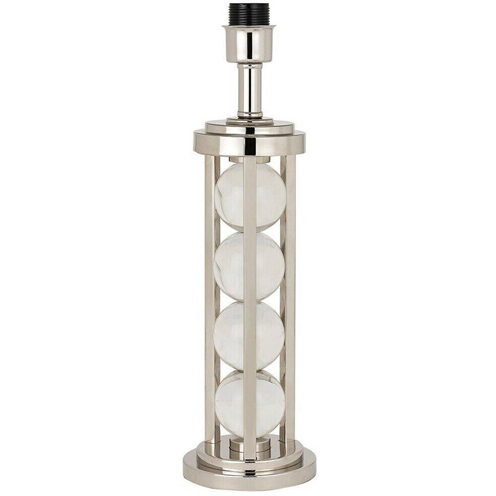 Luxury Modern Table Lamp Light BASE Polished Nickel Crystal Spheres Bulb Holder