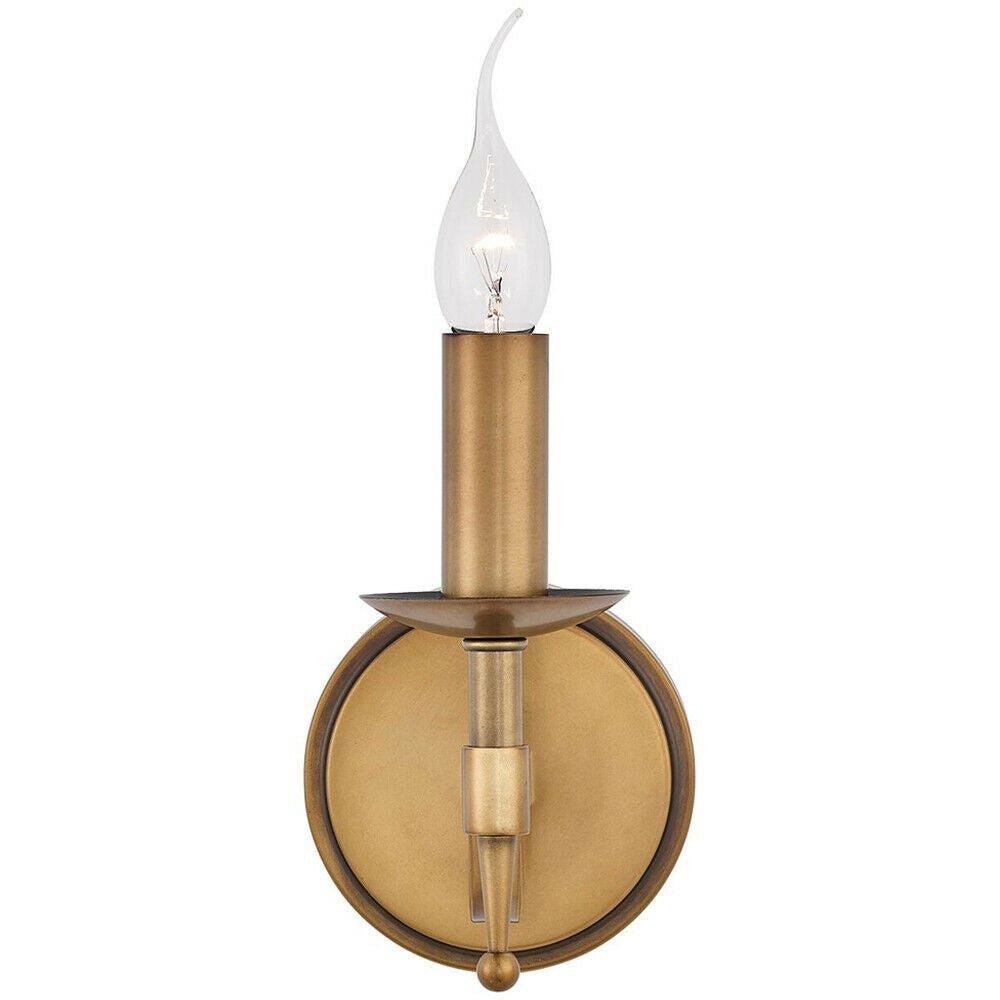 Avery Luxury Single Wall Light Antique Brass Traditional Candelabra Lamp Holder