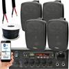 Loops Outdoor Bluetooth Speaker Kit 4x 60W Black Stereo Amplifier Garden BBQ Parties thumbnail 2