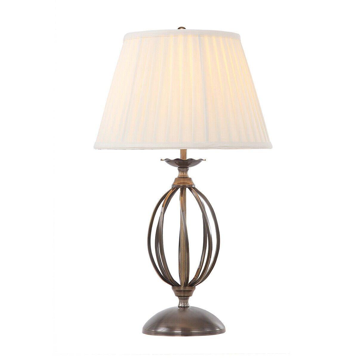 Table Lamp Shade Included Curved Twisted Base Aged Brass LED E27 60W