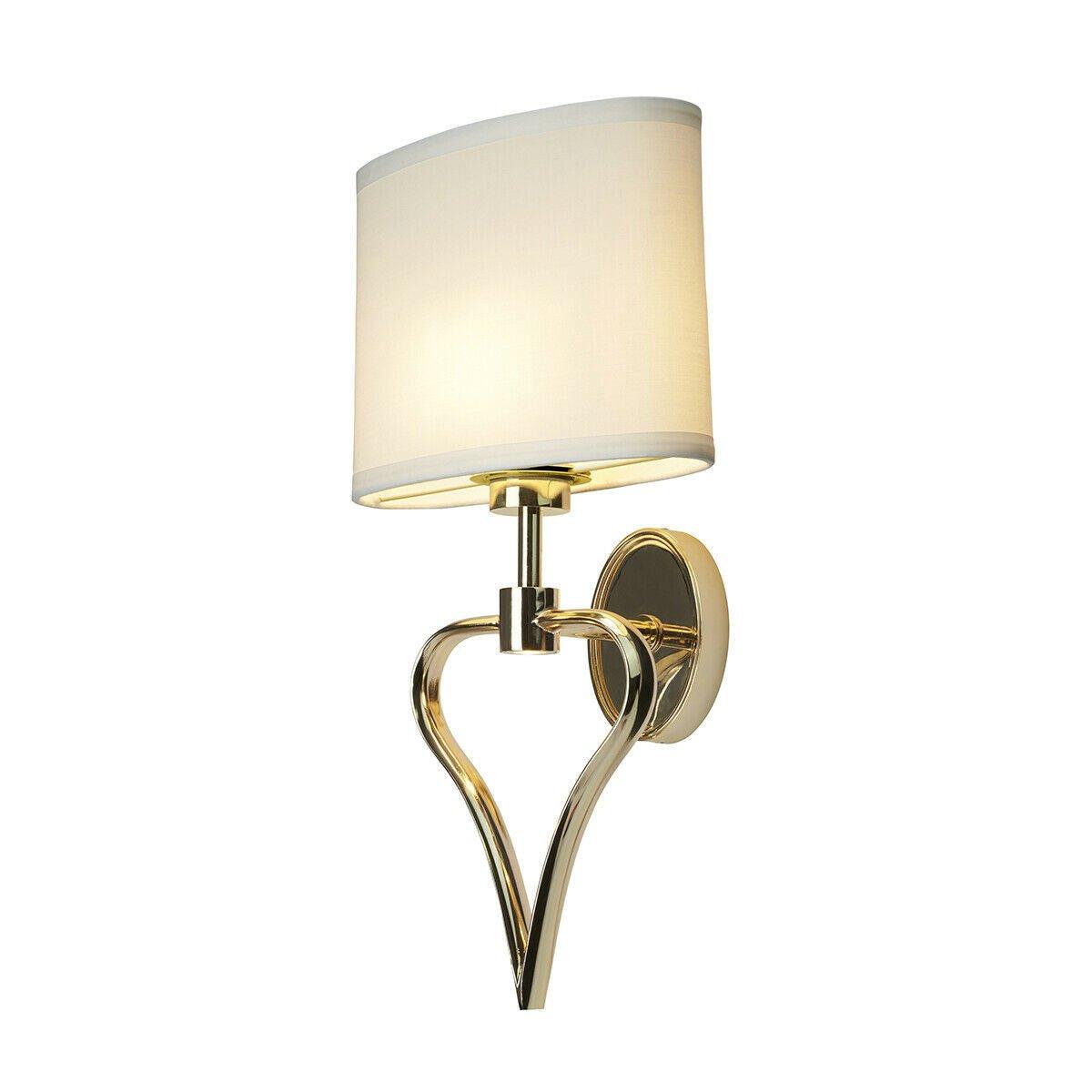 Twin Wall Light Heart Shaped Frame White Shade French Gold LED G9 3.5W