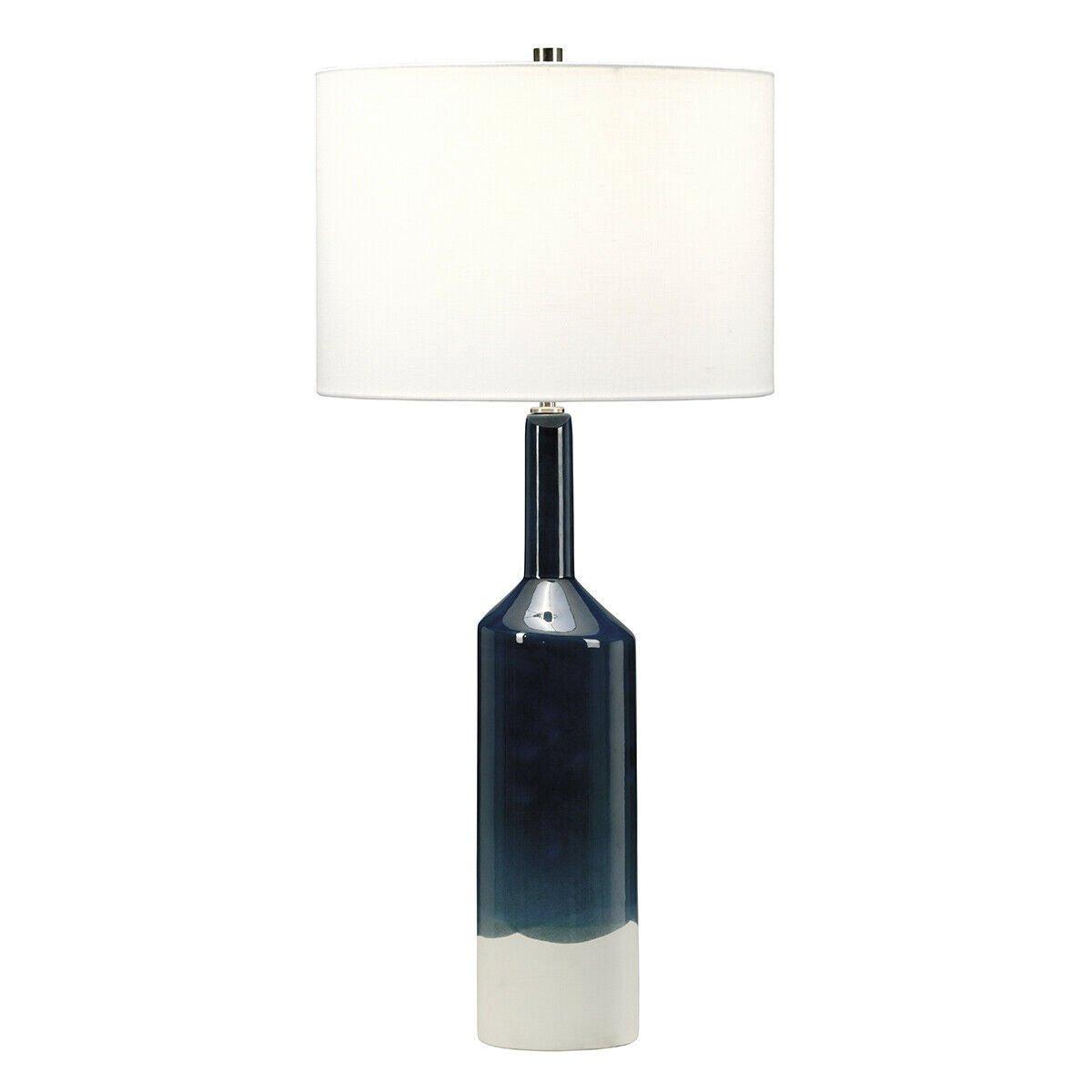 Table Lamp Blue White Bottle Shape Cylinder White Shade LED E27 60W Bulb