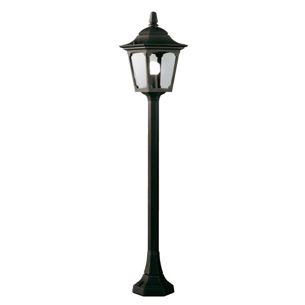 Outdoor IP44 1 Bulb Short Mini Lamp Post Pillar Black LED E27 100W d00316