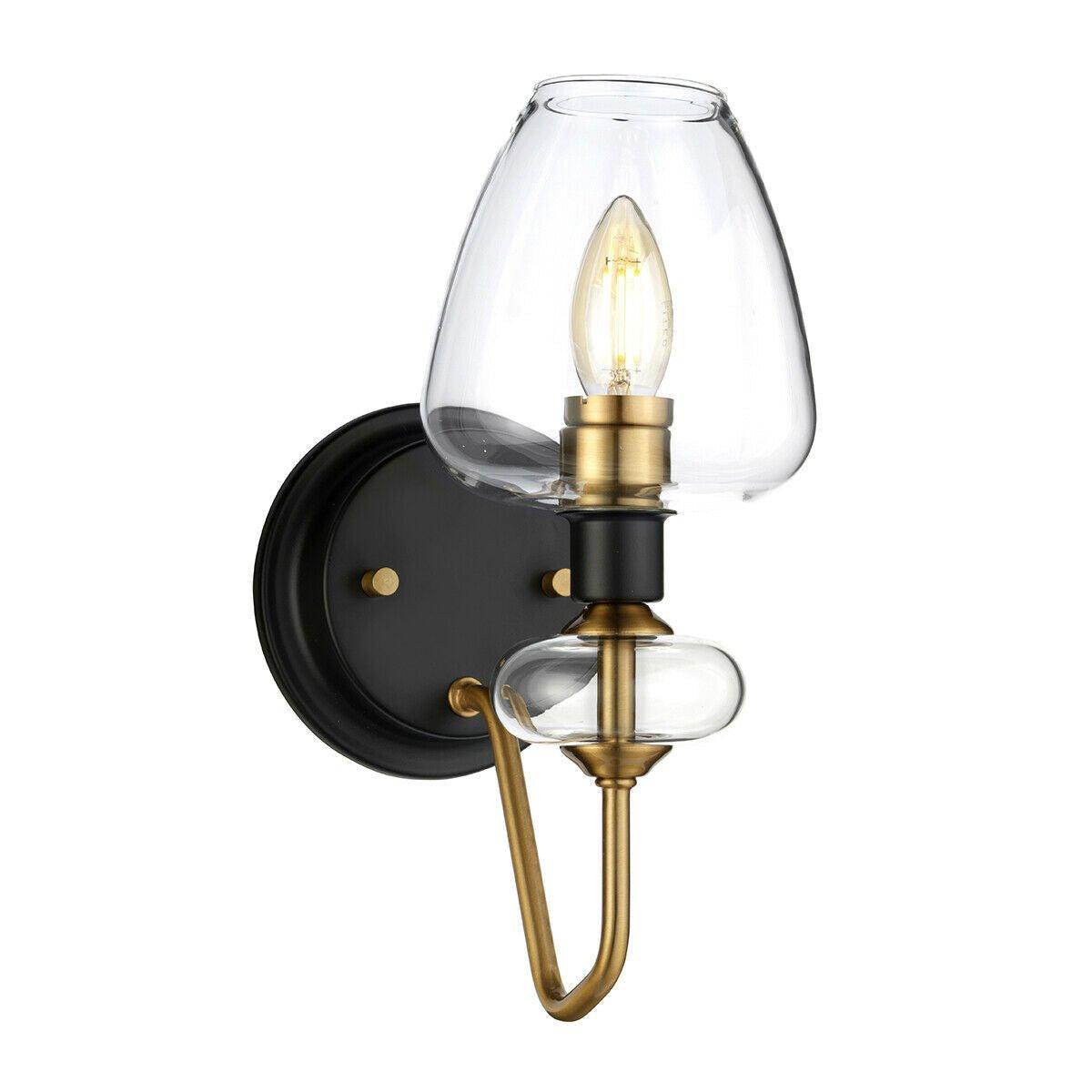 Wall Light Aged Brass Finish Plated And Charcoal Black Paint LED E14 40W