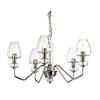 Loops 5 Bulb Chandelier Highly Polished Nickel Finish Clear Glass Shades LED E14 40W thumbnail 1