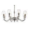 Loops 8 Bulb Chandelier Highly Polished Nickel Finish Clear Glass Shades LED E14 40W thumbnail 1