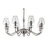 Loops 8 Bulb Chandelier Highly Polished Nickel Finish Clear Glass Shades LED E14 40W thumbnail 2