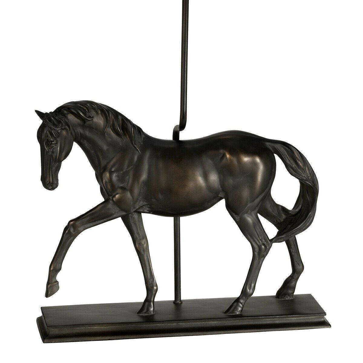 Table Lamp Large Horse Statuette Shade Not Included Bronze Patina LED E27 40w