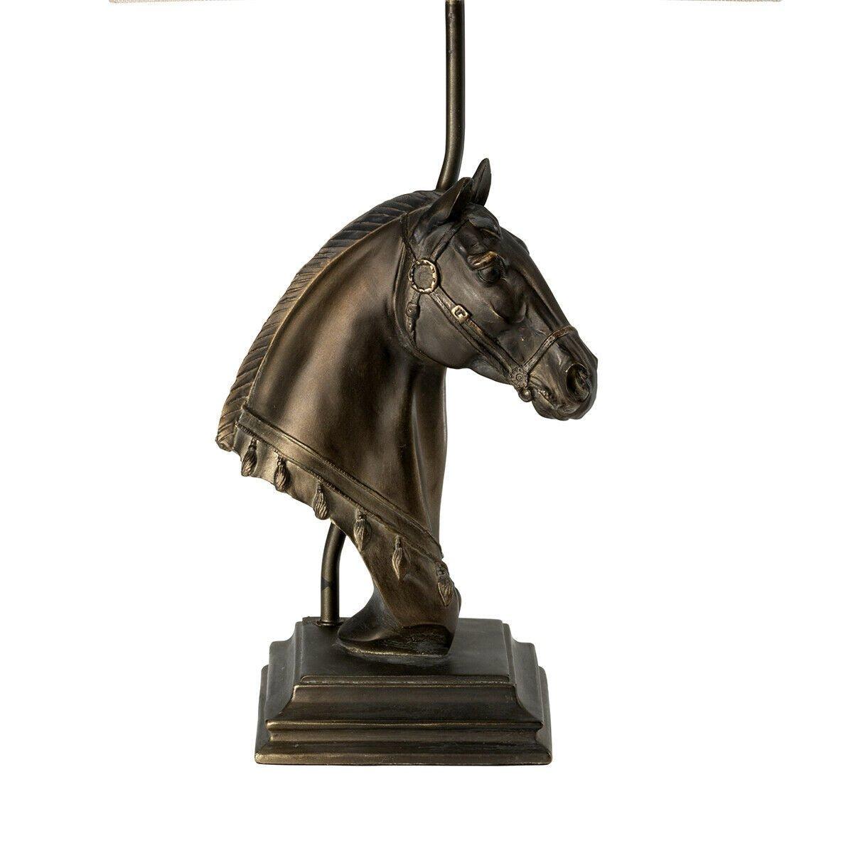Table Lamp Horse Bust Shade Not Included Bronze Patina LED E27 40w Bulb