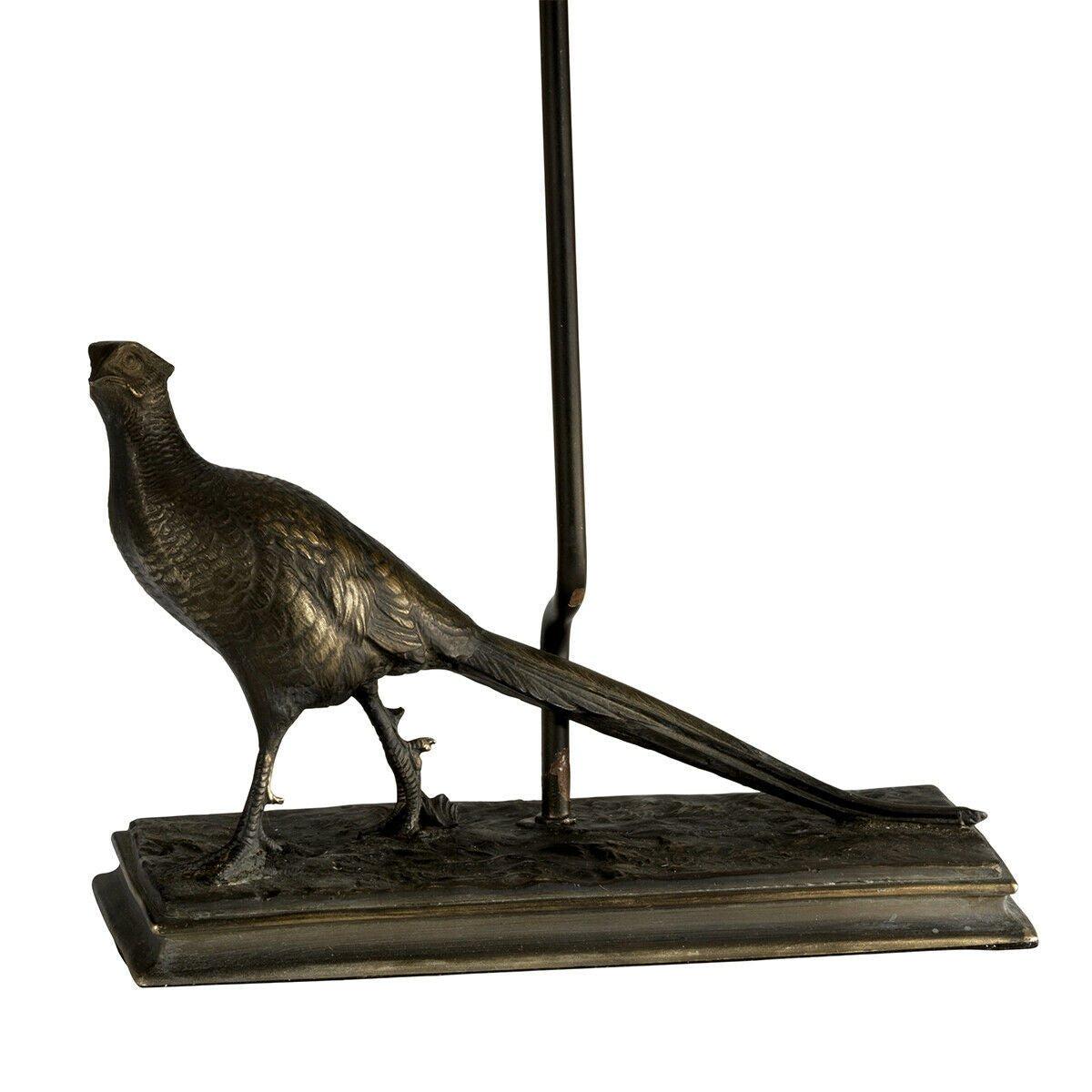 Table Lamp Pheasant Statuette Lamp Shade Not Included Bronze Patina LED E27 40w