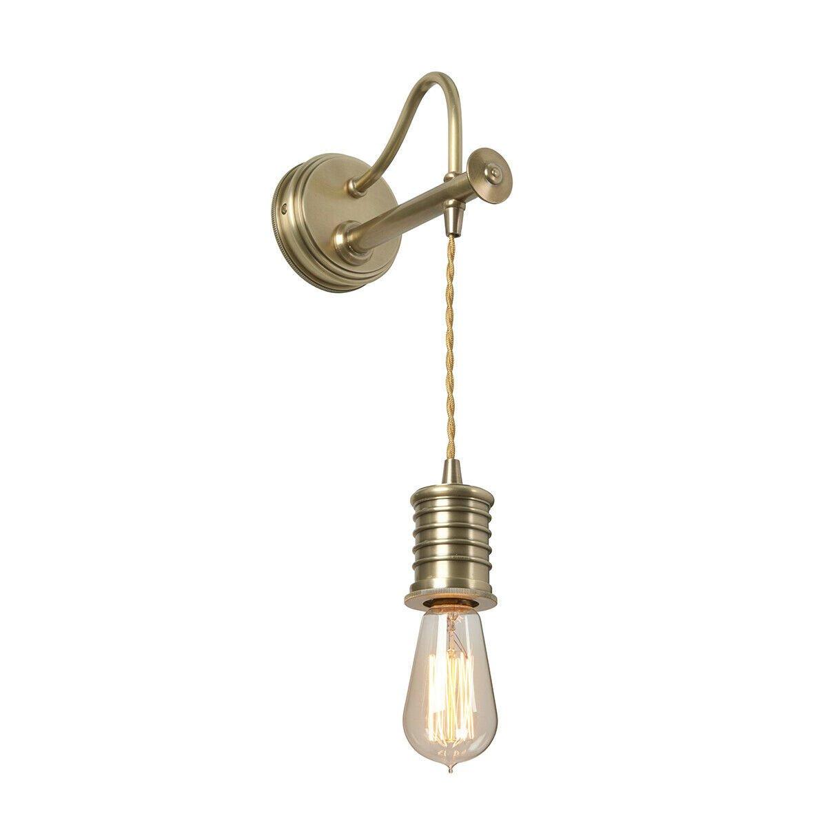 Wall Light Sconce Twisted Cable Hanging Lamp Holder Aged Brass LED E27 60W
