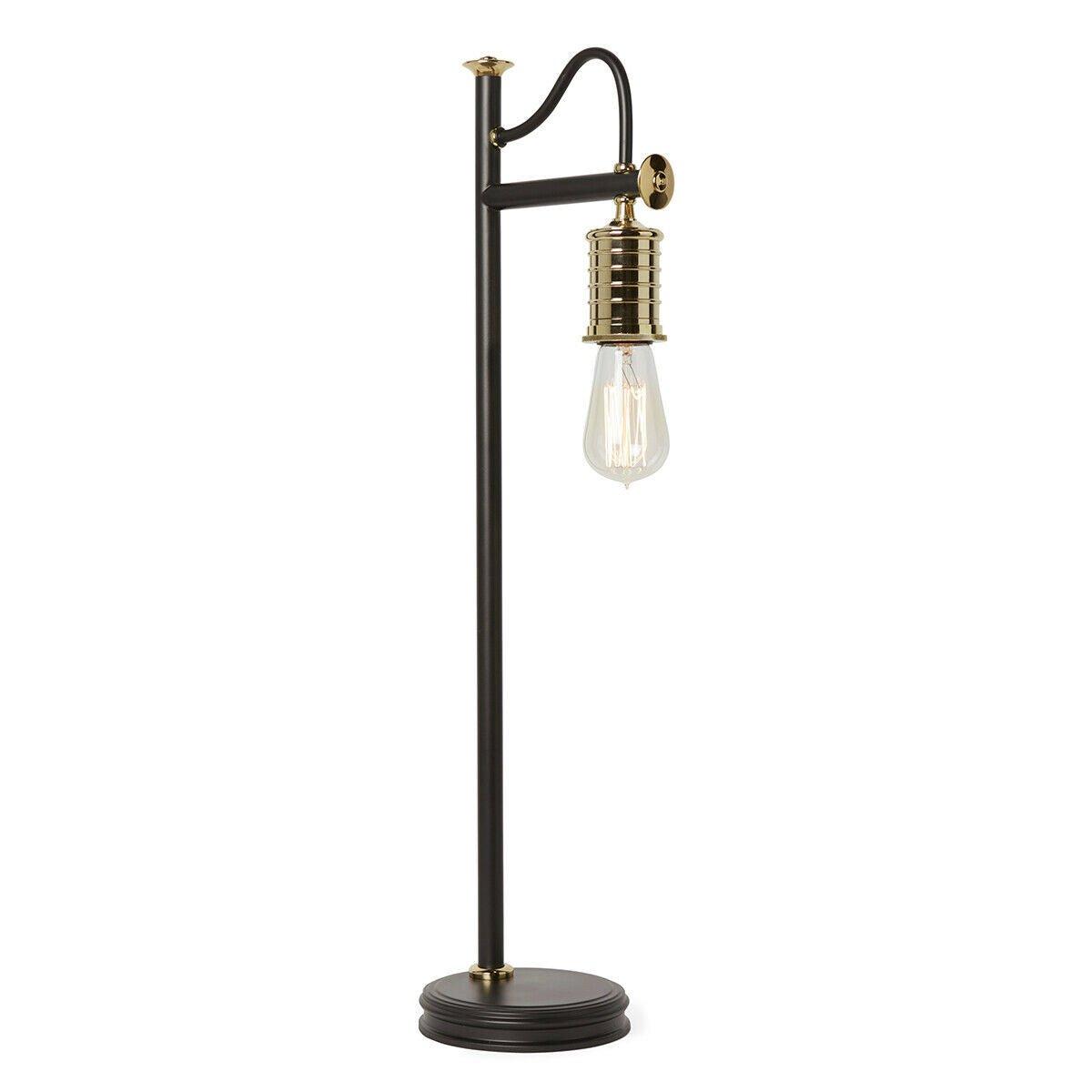 Table Lamp Black & Highly Polished Brass Finish LED E27 60W Bulb d00472
