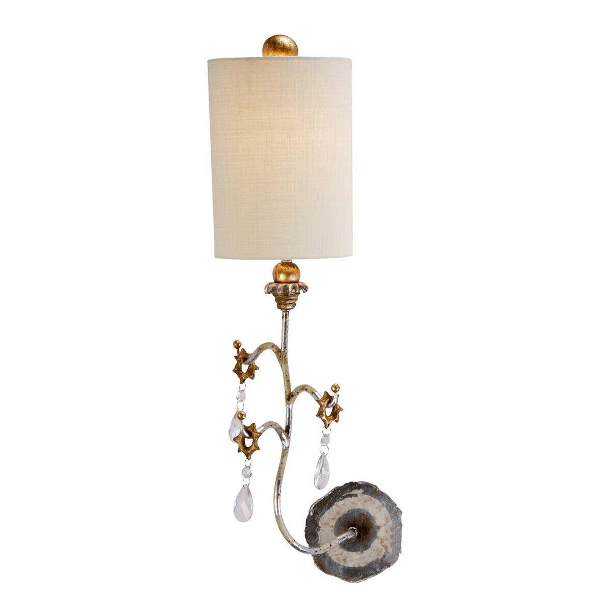 Wall Light Sconce Silver & Cream Patina LED E27 60W Bulb