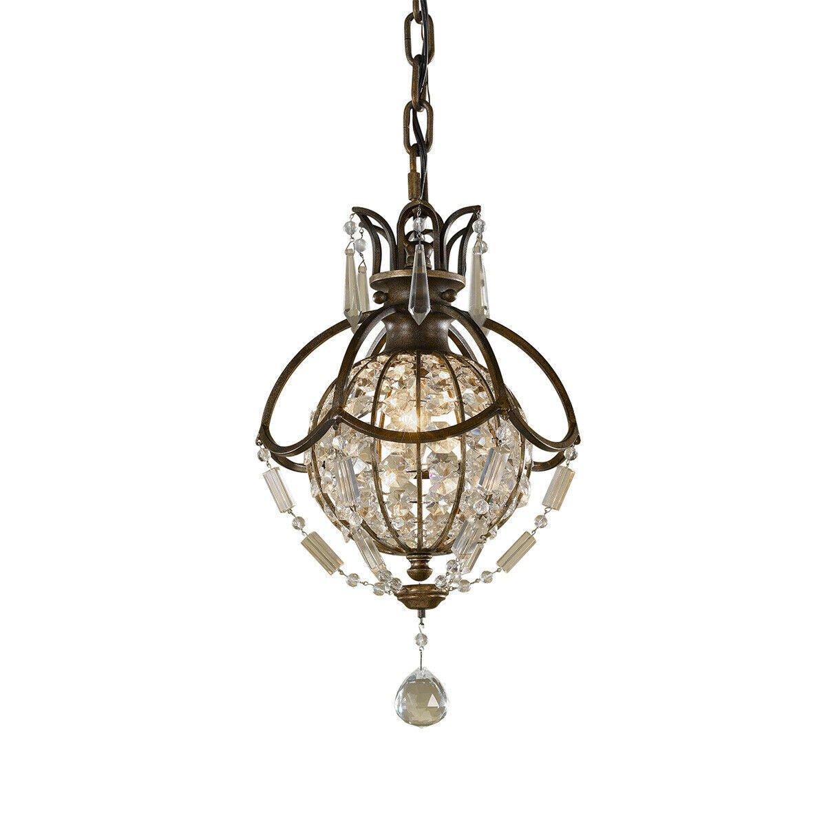 1 Bulb Ceiling Pendant Light Fitting Oxidized Bronze British Bronze LED E14 60W