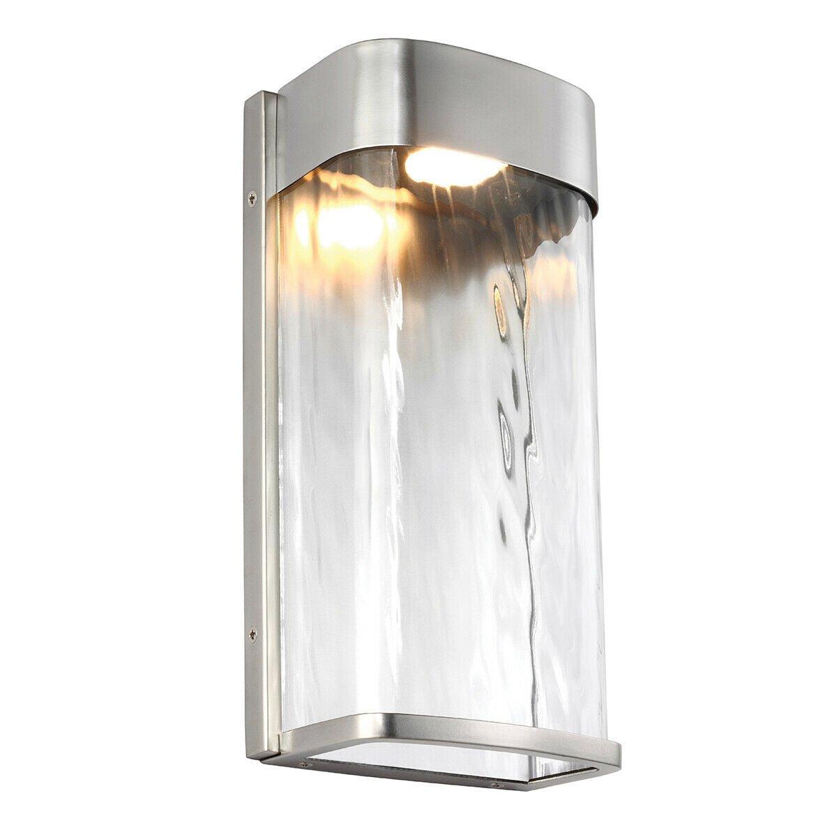 Outdoor IP44 Wall Light Painted Brushed Steel LED 14W d00620