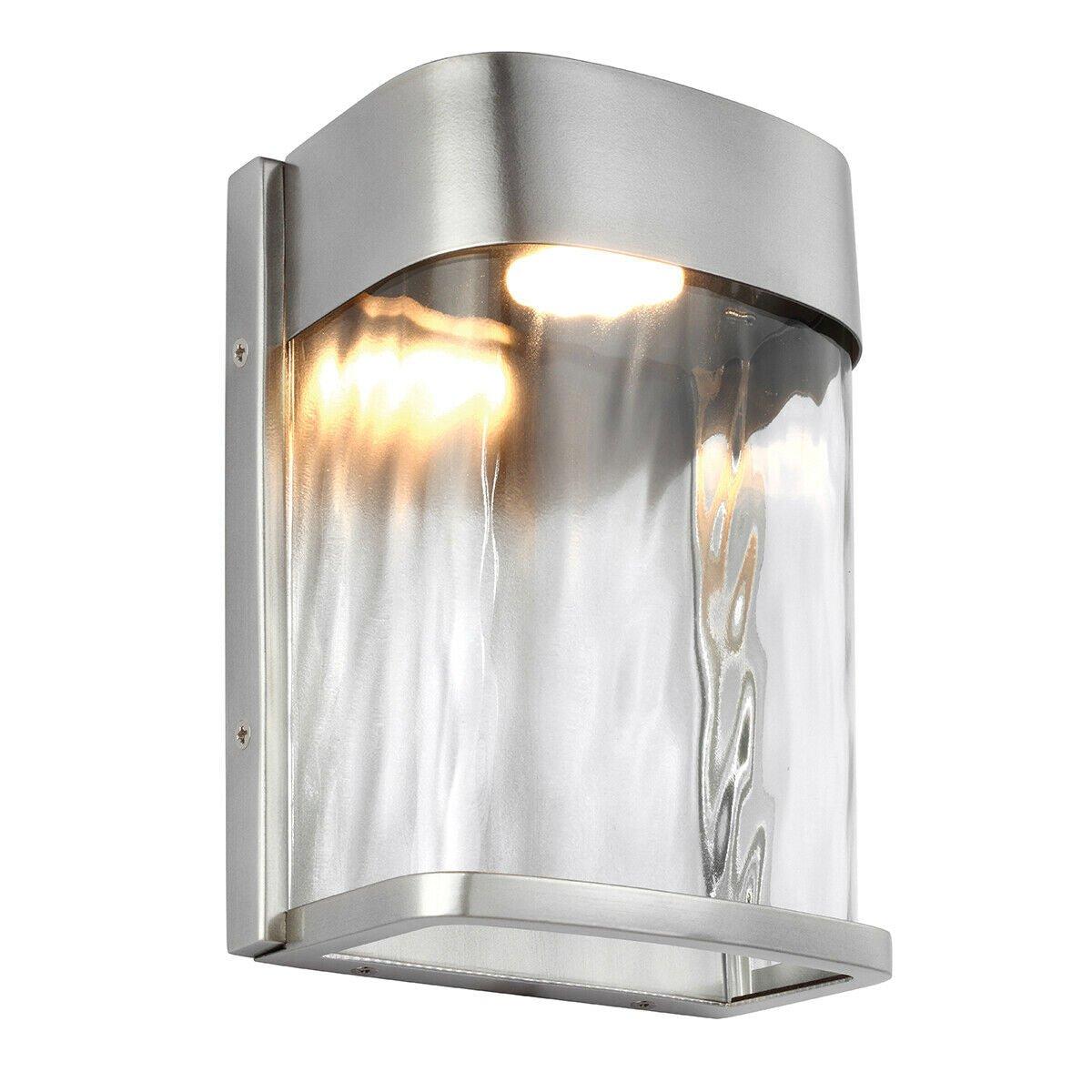 Outdoor IP44 Wall Light Painted Brushed Steel LED 14W d00622