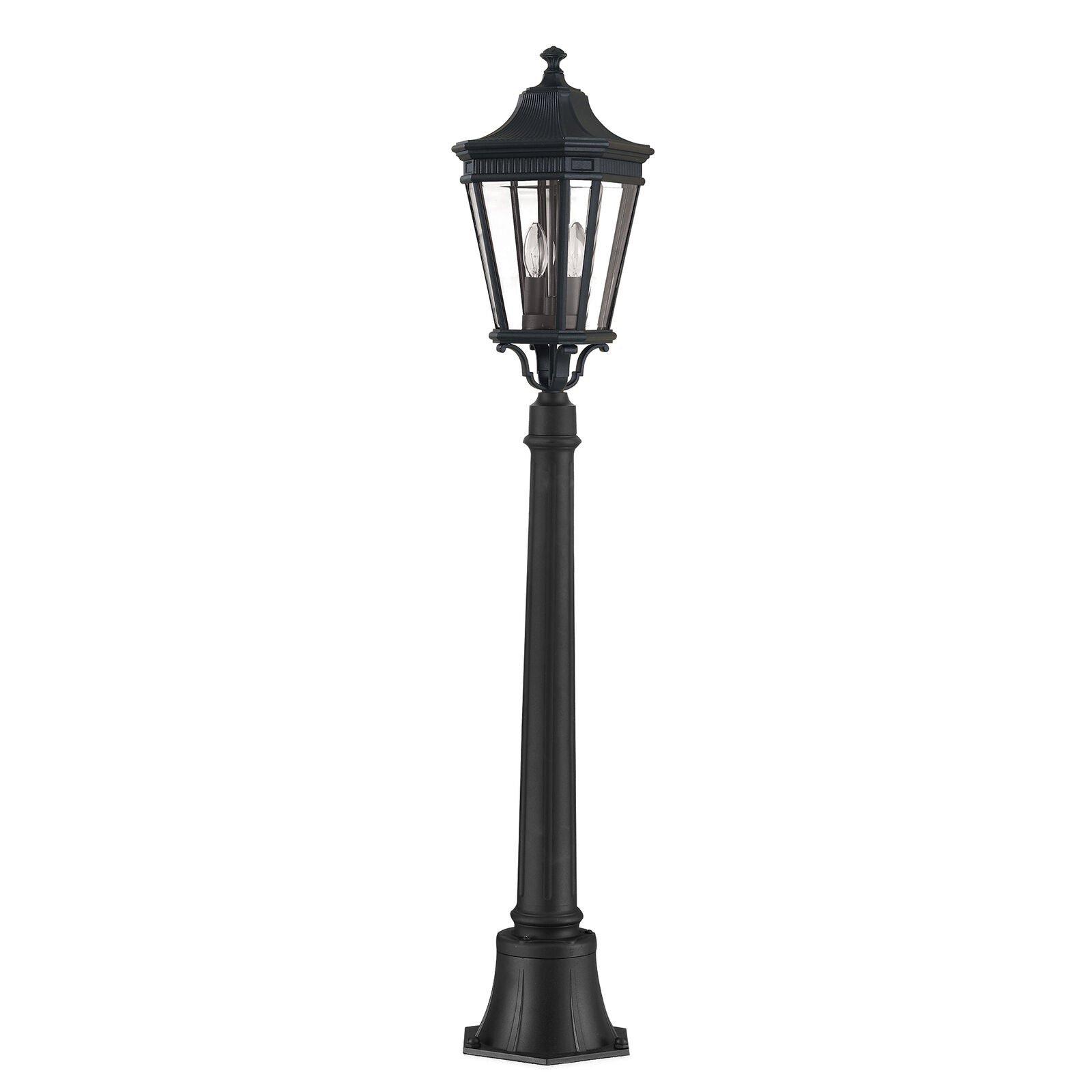 Outdoor IP44 2 Bulb Short Mini Lamp Post Pillar Black LED E14 60W