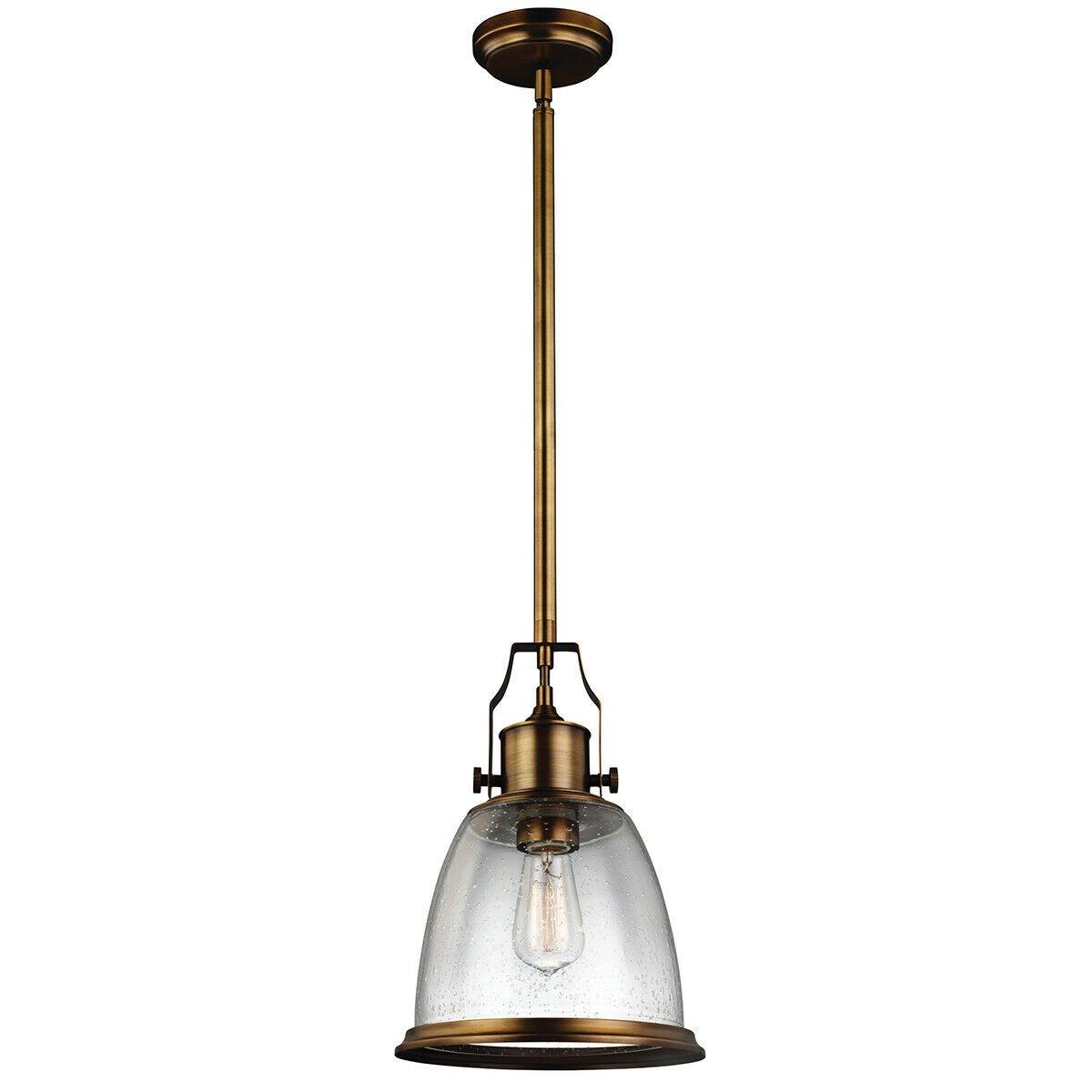 1 Bulb Ceiling Pendant Light Fitting Aged Brass Finish LED E27 75W Bulb