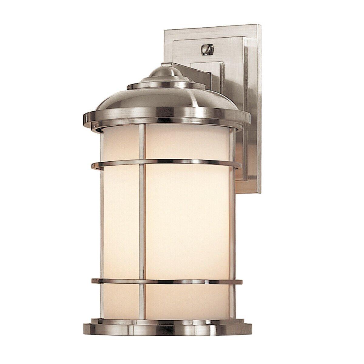Outdoor IP44 Wall Light Sconce Brushed Steel LED E27 60W Bulb External d00821