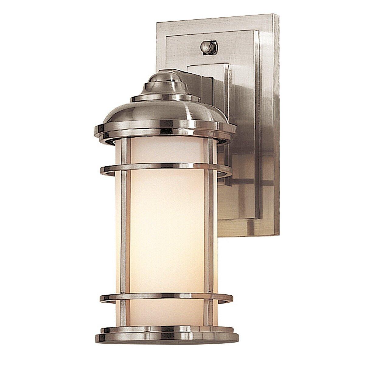 Outdoor IP44 Wall Light Sconce Brushed Steel LED E27 60W Bulb External d00822