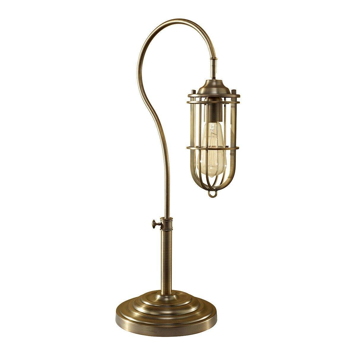 Table Lamp Lamp Cage Alter Height Dark Antique Brass LED E27 60W