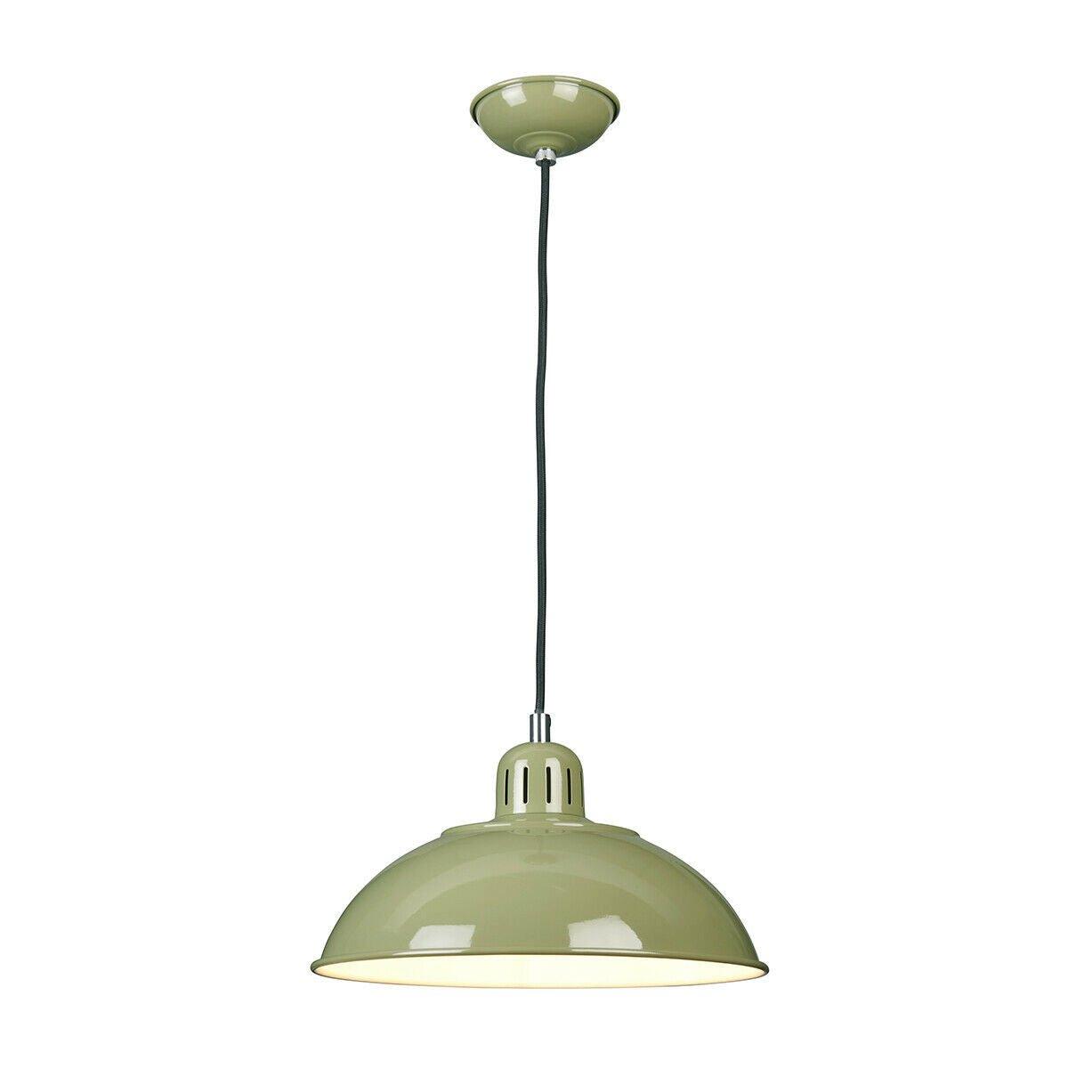 1 Bulb Ceiling Pendant Light Fitting Green LED E27 60W Bulb