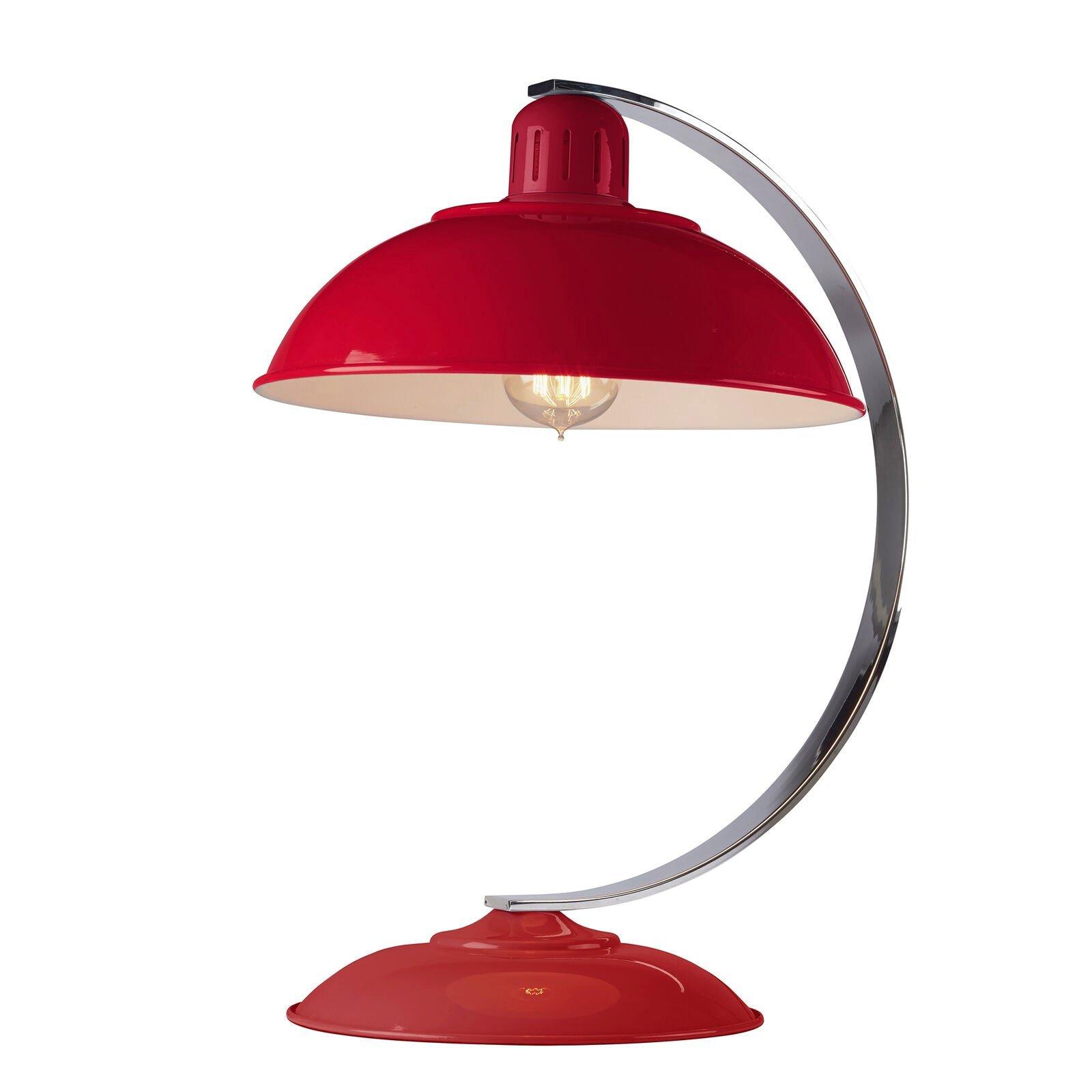 Table Lamp Curved Arm Retro Style Office Light Traffic Red LED E27 60W Bulb