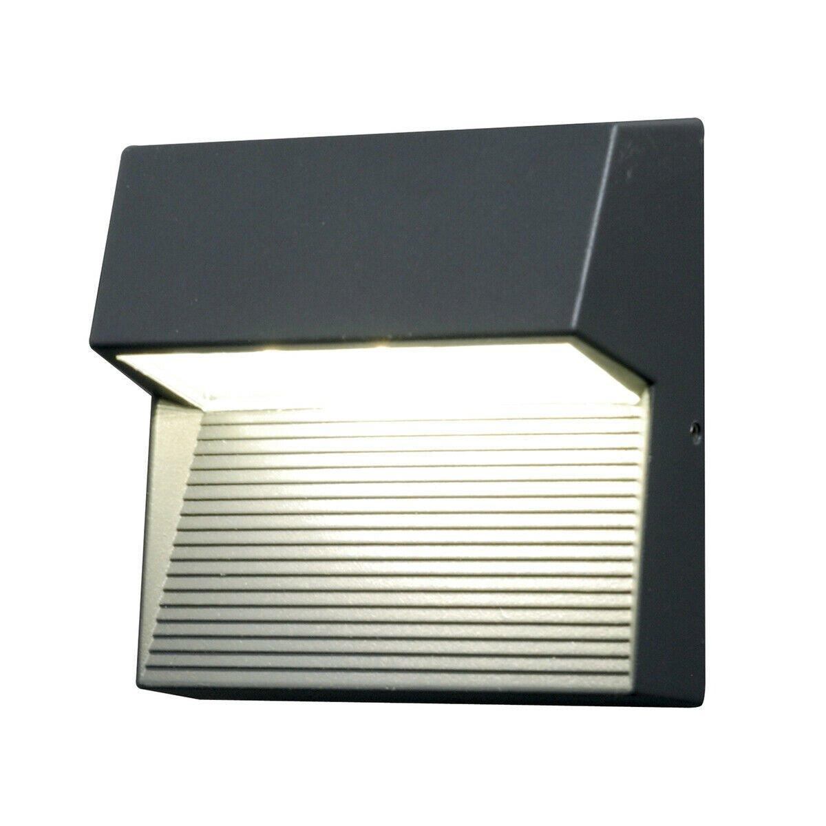Outdoor IP54 Wall Light Sconce Graphite Finish LED 6W Bulb External d01053