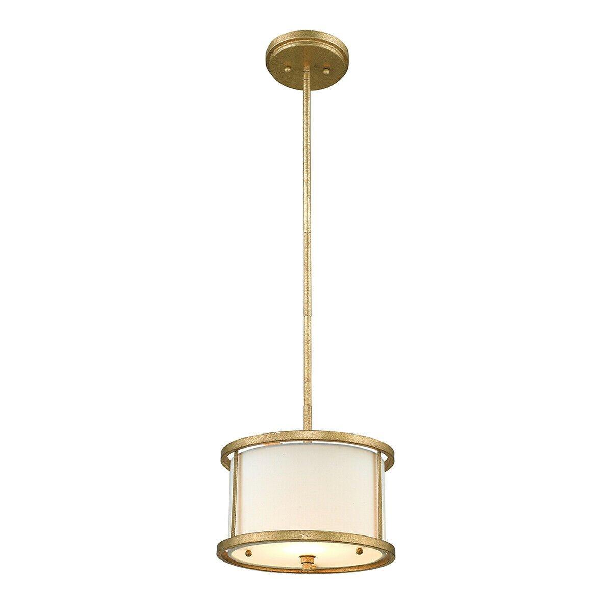 1 Bulb Ceiling Pendant Light Fitting Distressed Gold LED E27 60W Bulb