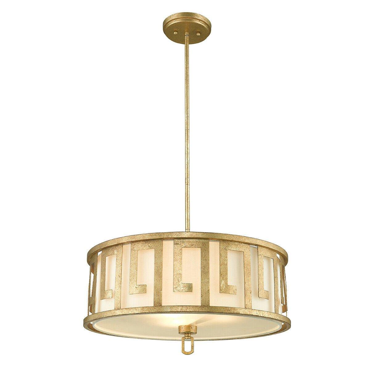 3 Bulb Ceiling Pendant Light Fitting Distressed Gold LED E27 60W Bulb