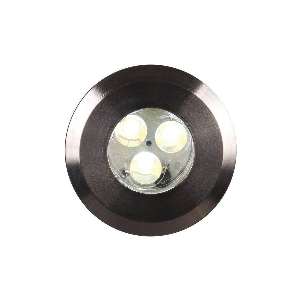 Outdoor IP65 3 Bulb Spot Lights Stainless Steel LED 1W Bulb Outside External