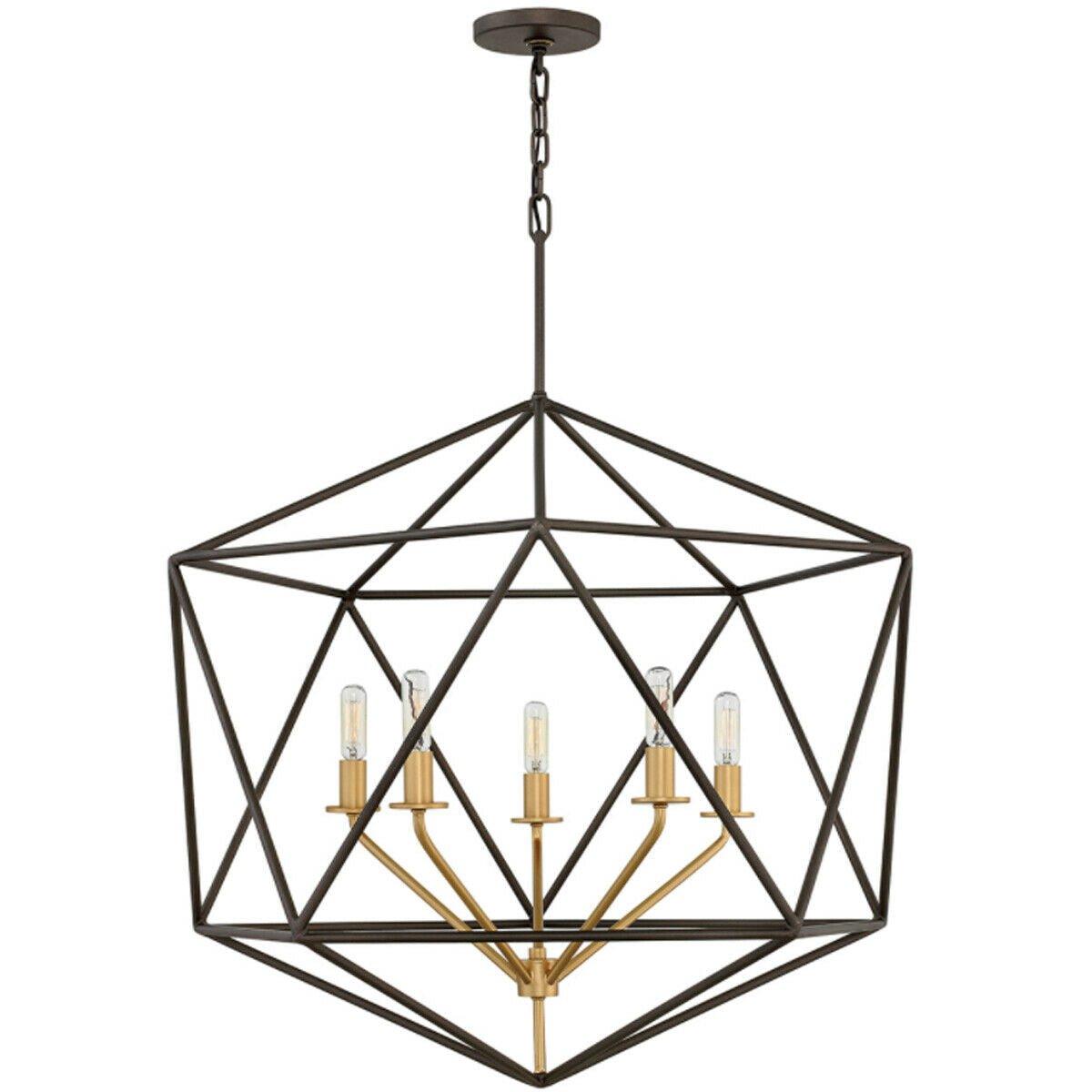 5 Bulb Chandelier Gold Coloured Lamp Holders Metallic Matte Bronze LED E14 60W