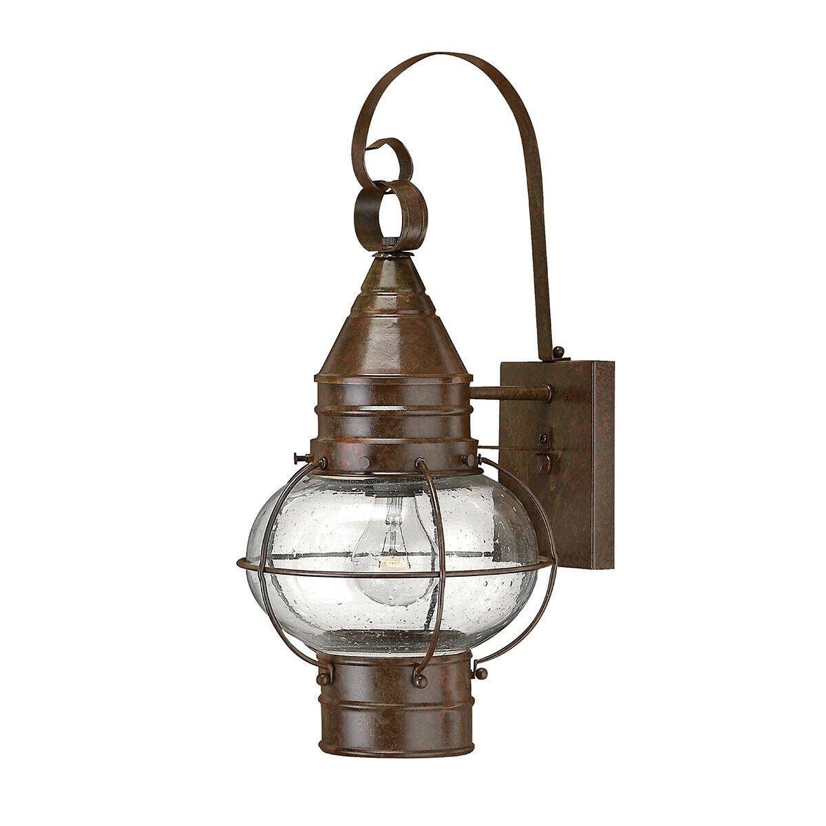 Wall Light Sconce Onion Lantern Clear Seedy Glass Sienna Bronze LED E27 100W
