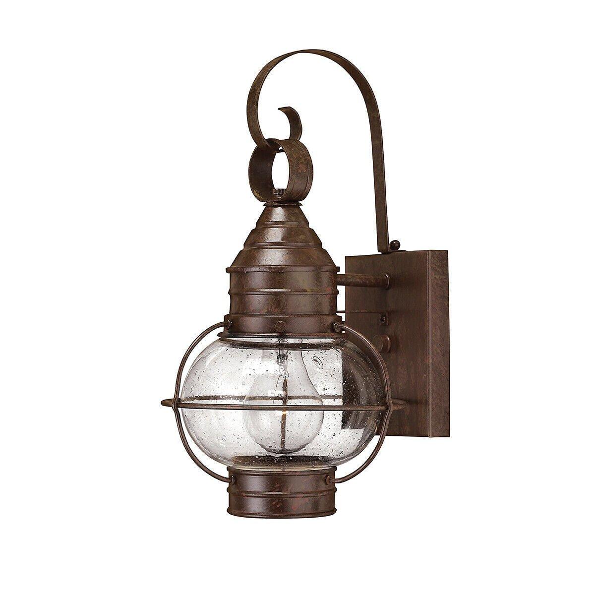 Wall Light Onion Lantern Design Clear Seedy Glass Sienna Bronze LED E27 60W