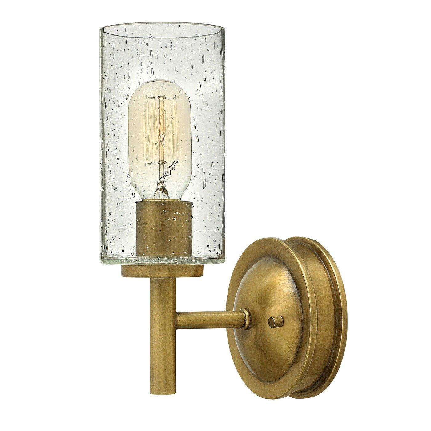 Wall Light Sconce Retro Clear Wet Look Clear Glass Heritage Brass LED E27 100W