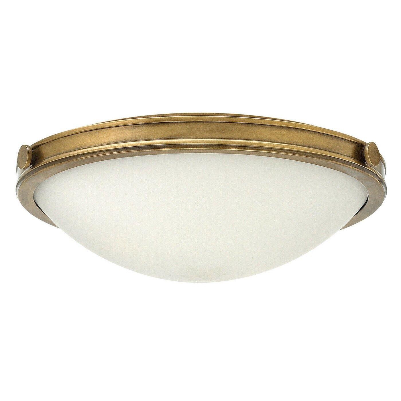 3 Bulb Flush Light Light Low Ceiling Heritage Brass LED E27 60W Bulb