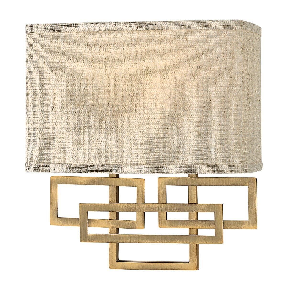 Twin Wall Light 1920's Style Glass Opaque Shades Brushed Bronze LED E14 60W