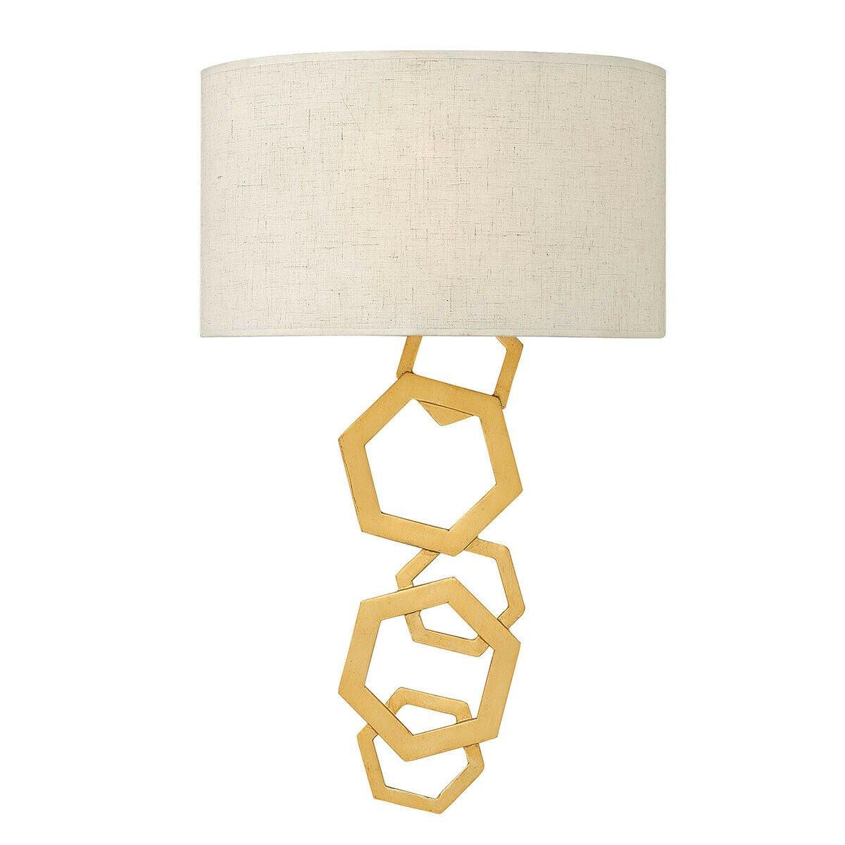 Twin Wall Light Suspended Interlocking Hexagons Sunset Gold LED E14 60W