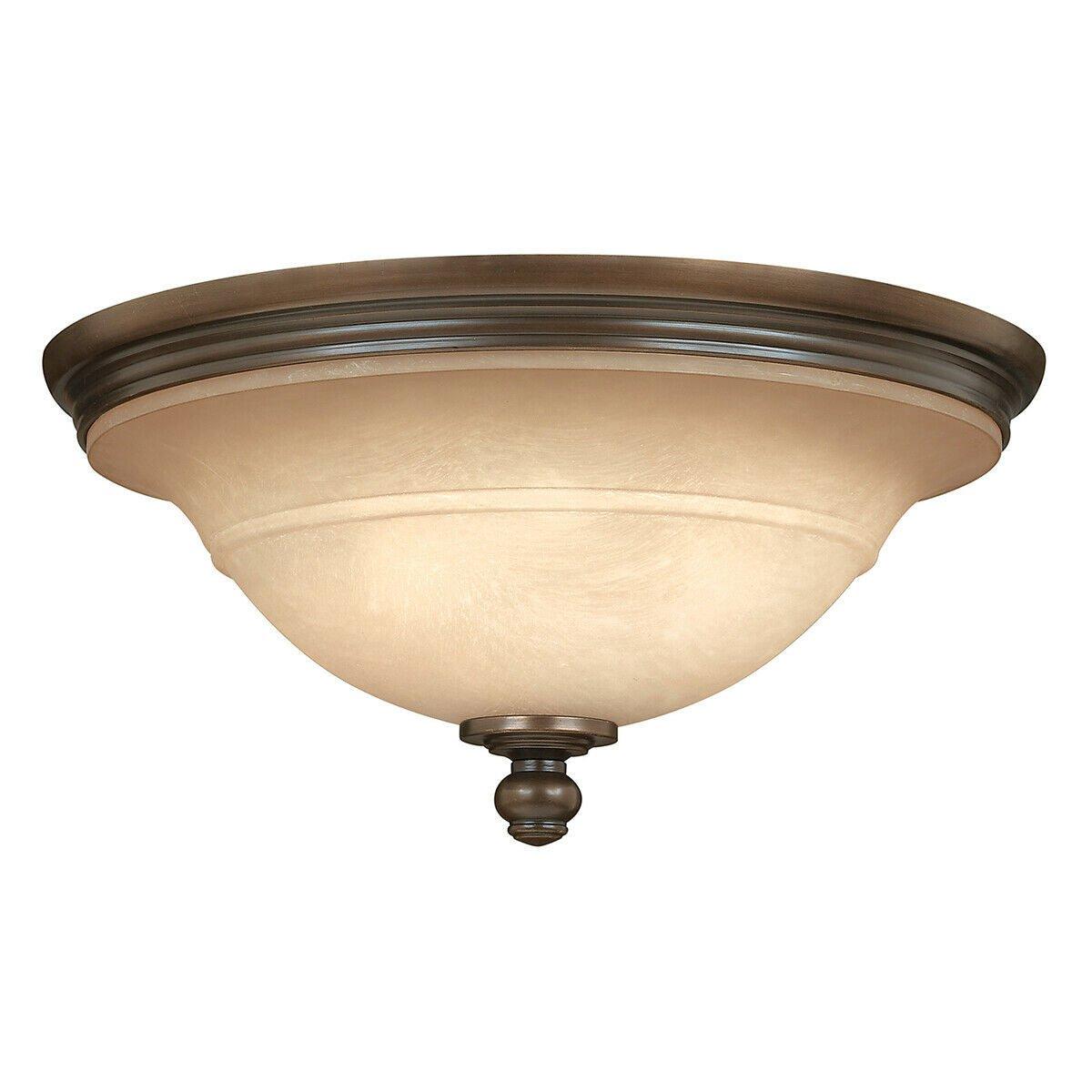 3 Bulb Flush Light Light Low Ceiling Olde Bronze LED E27 60W Bulb