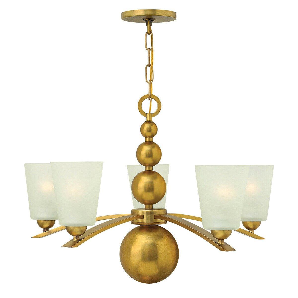 5 Bulb Chandelier Hanging Pendant LIght Vintage Brass LED E27 60W Bulb