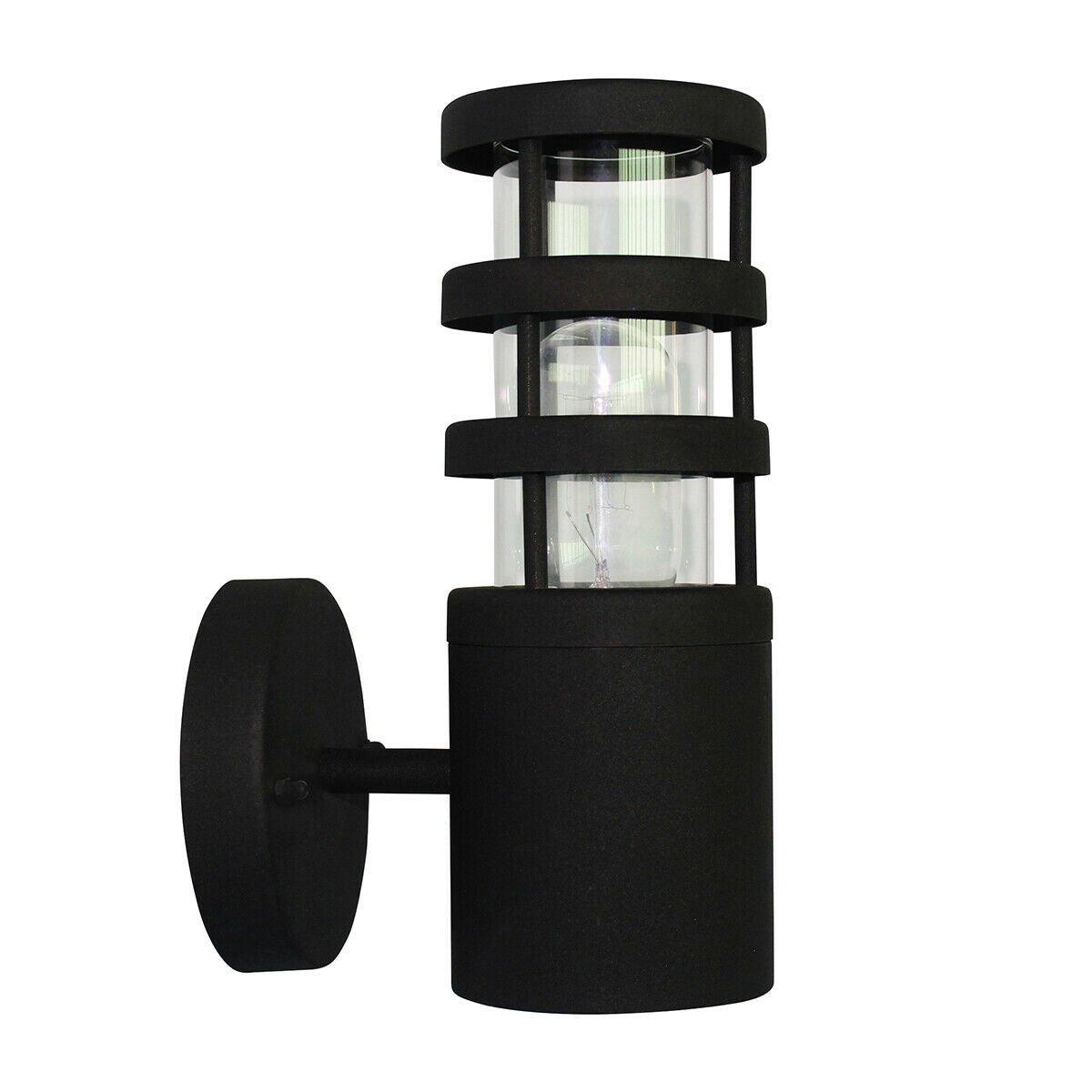 Outdoor IP44 Wall Light Sconce 304 SS Black LED E27 60W Bulb External d01546
