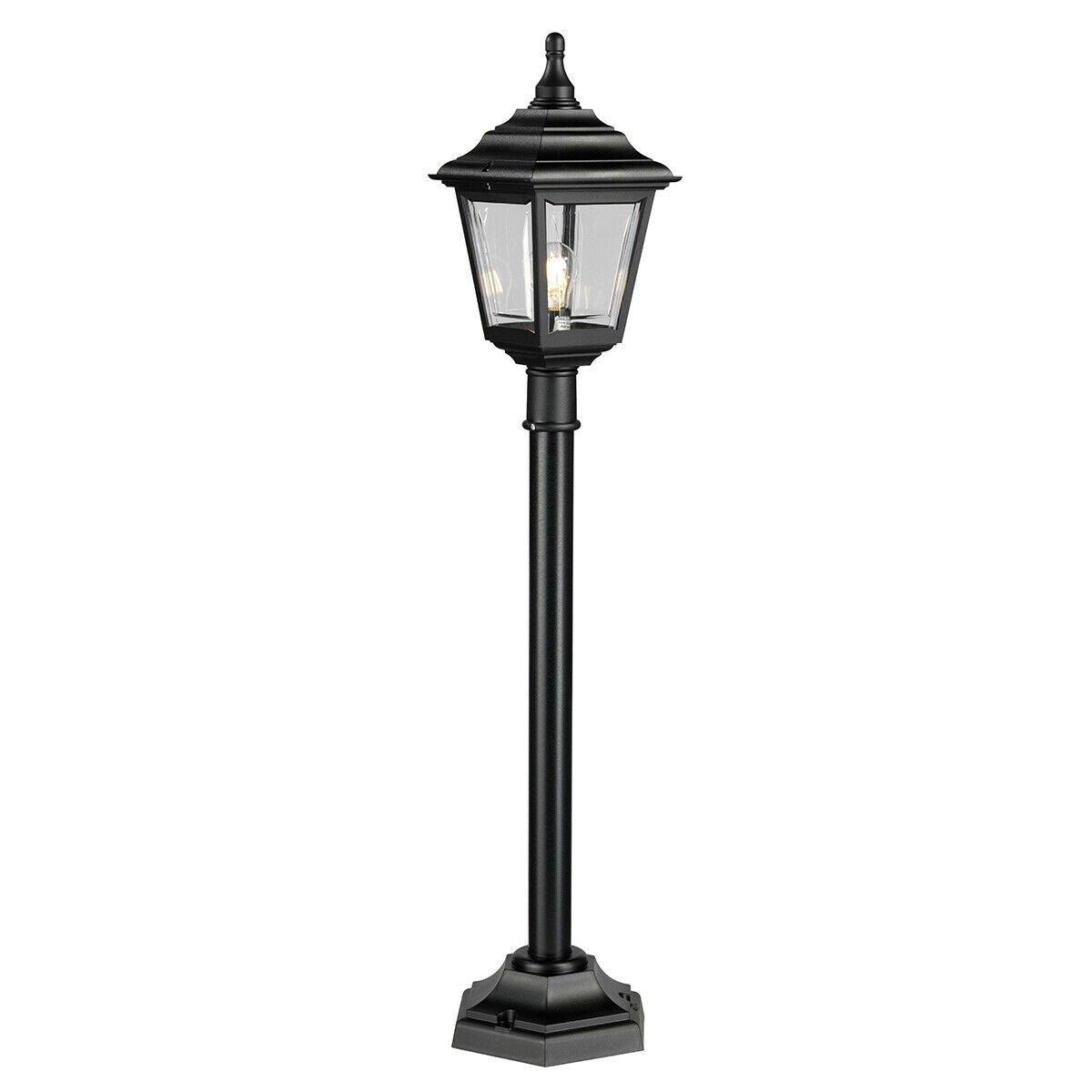 Outdoor IP44 1 Bulb Short Mini Lamp Post Pillar Black LED E27 100W d01579