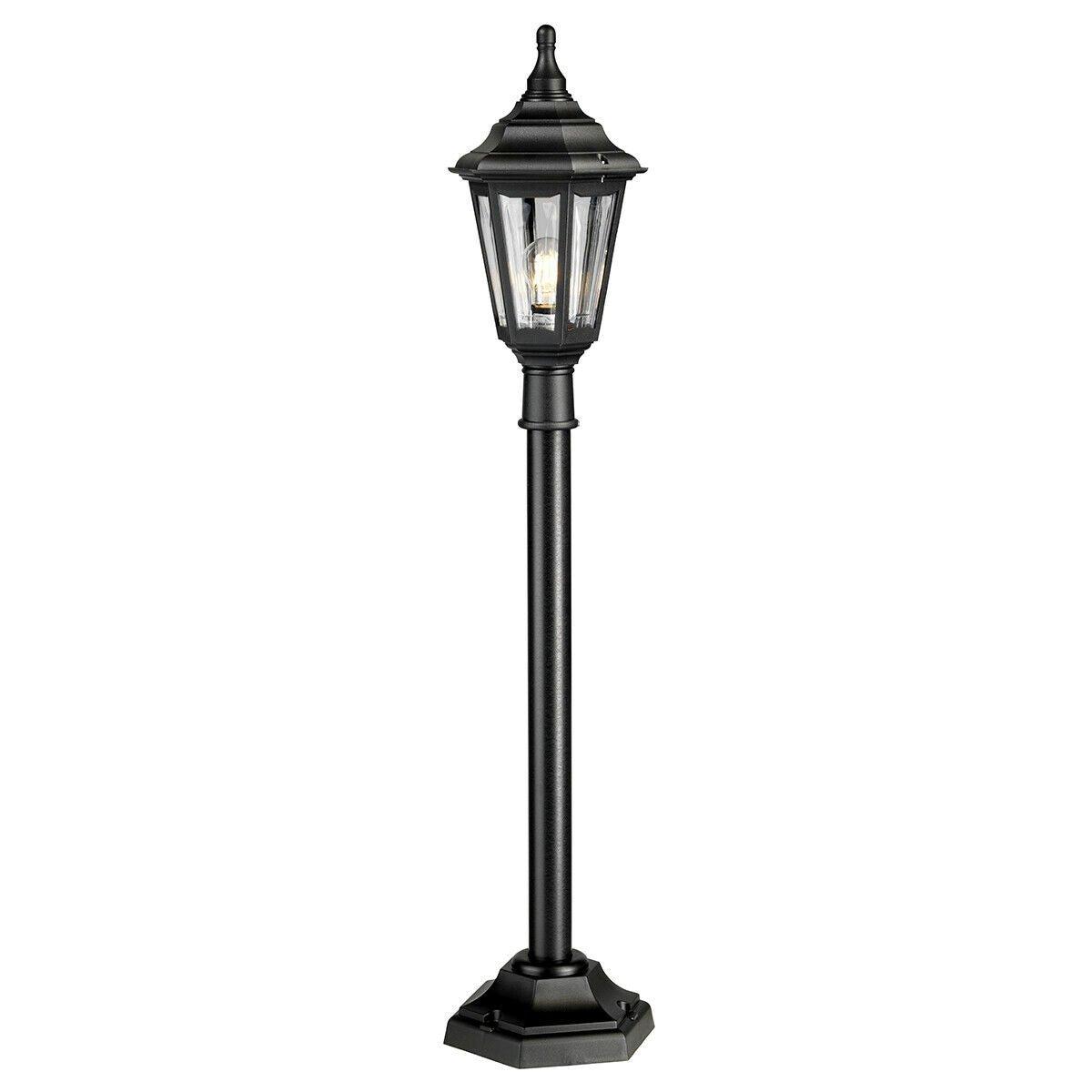 Outdoor IP44 1 Bulb Short Mini Lamp Post Pillar Black LED E27 100W d01587