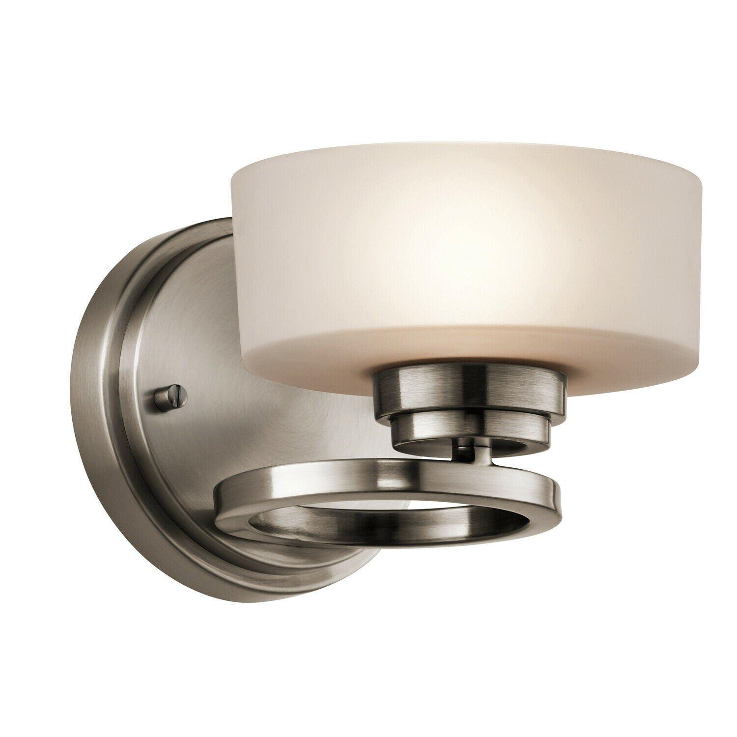 Wall Light Aluminium Concentric Rings Oval Globe Shade Classic Pewter LED G9 40W