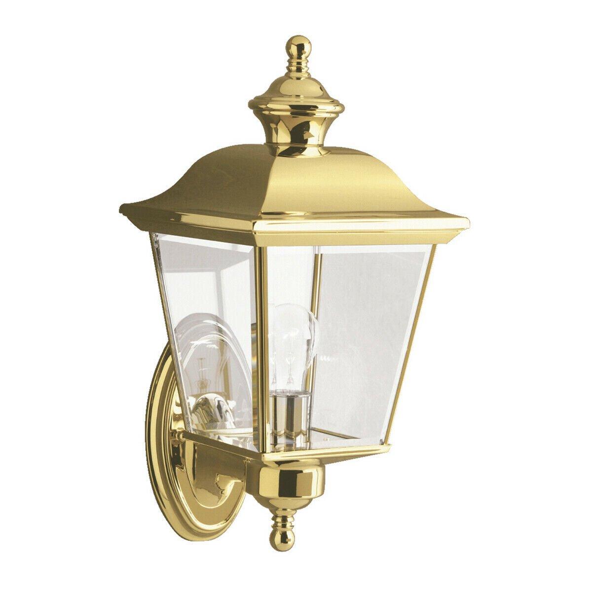 Outdoor IP44 Wall Light Highly Polished Brass LED E27 60W d01618