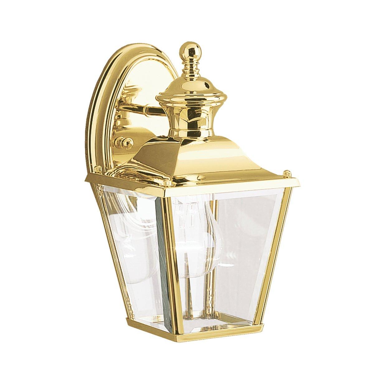 Outdoor IP44 Wall Light Highly Polished Brass LED E27 60W d01619