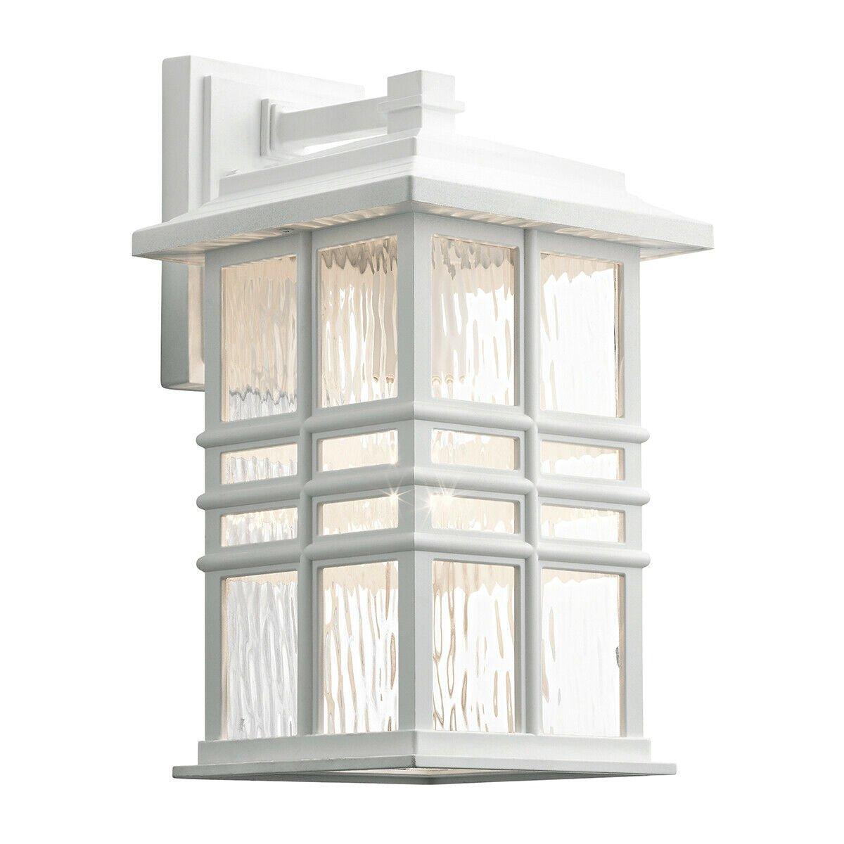 Outdoor IP44 1 Bulb Wall Light Lantern White LED E27 40W d01625